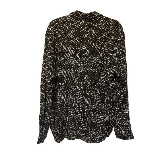 The Kooples Black Mini Hearts Print Button-Up Shirt XXL Viscose Long Sleeve - Picture 2 of 5